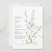 ワイルドフラワーモダンフローラガーデン婚約パーティ 招待状 (正面)