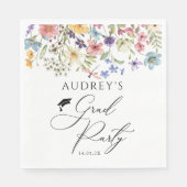 ワイルドフラワーモダンフローラグラードパーティー スタンダードランチョンナプキン (正面)