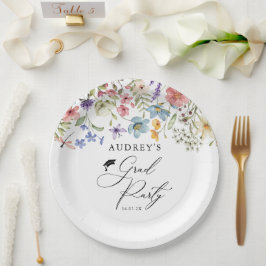 ワイルドフラワーモダンフローラグラードパーティー ペーパープレート