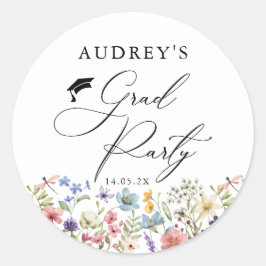 ワイルドフラワーモダンフローラグラードパーティー ラウンドシール