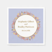 ワイルドフラワーモダンフローラミニマルエレガントな結婚式 スタンダードカクテルナプキン (正面)