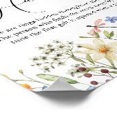 ワイルドフラワーモダンフローラリングや輪狩りブライダルシャワー ポスター (角)