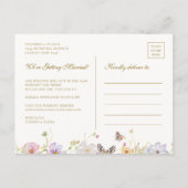 ワイルドフラワーモダンフローラリース日付の保存 案内ポストカード (裏面)