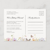 ワイルドフラワーモダンフローラリース日付の保存 案内ポストカード (裏面)