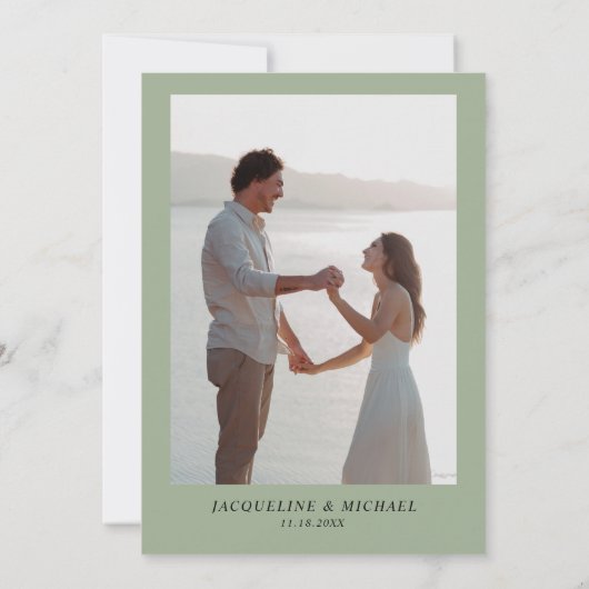 ワイルドフラワーモダンフローラ日付の写真を保存 招待状 (裏面)