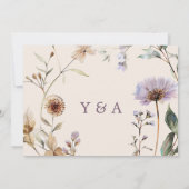 ワイルドフラワーモダンフローラ結婚ズ セーブザデート (裏面)