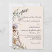 ワイルドフラワーモダンフローラ結婚ズ 招待状 (正面)