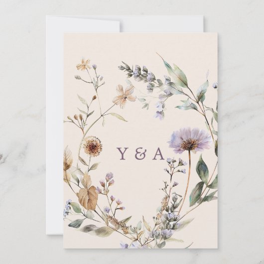 ワイルドフラワーモダンフローラ結婚ズ 招待状 (裏面)