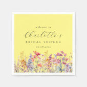 ワイルドフラワーモダンブライダルシャワーへようこそ スタンダードカクテルナプキン (正面)
