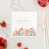 ワイルドフラワーモダンブライダルシャワーへようこそ スタンダードカクテルナプキン (インサイチュ)