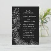 ワイルドフラワーモダンブラック結婚式招待状 招待状 (スタンド正面)