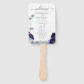 ワイルドフラワーモダンブルーウェディングデー ハンドファン (正面)