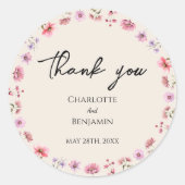 ワイルドフラワーモダンベージュさん結婚ありがとうございました ラウンドシール (正面)