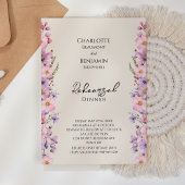 ワイルドフラワーモダンベージュのリハ結婚ーサルディナー 招待状