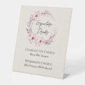 ワイルドフラワーモダンベージュの結婚特徴的なドリンク 台座サイン (正面)