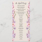 ワイルドフラワーモダンベージュ結婚ズフラット プログラム (裏面)