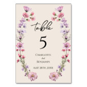 ワイルドフラワーモダンベージュ結婚ズ テーブルナンバー (正面)