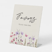 ワイルドフラワーモダンベージュ結婚式の引き出物 台座サイン (正面)