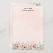 ワイルドフラワーモダンボタニカルパーソナライズされたフローラ ノートカード (正面/裏面)