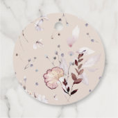 ワイルドフラワーモダンボホ赤んポップ・アートの坊がシャワー フェイバータグ (裏面)