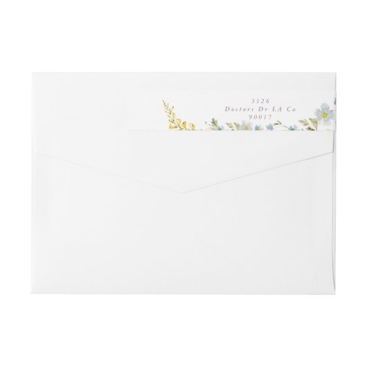 ワイルドフラワーモダンボー結婚ホの住所 ラップアラウンドラベル (裏面)