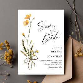 ワイルドフラワーモダンボ素朴タニカルエレガントな結婚式 セーブザデート