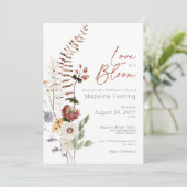 ワイルドフラワーモダンラブイン開花ブライダルシャワー 招待状 (スタンド正面)