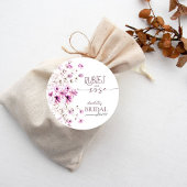 ワイルドフラワーモダンルビーバラブライダルシャワーシール ラウンドシール