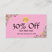 ワイルドフラワーモダンレストランQrコードメニューと 割引カード (正面)