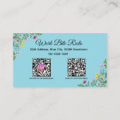 ワイルドフラワーモダンレストランQrコードメニューと 割引カード (裏面)
