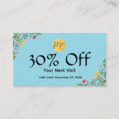 ワイルドフラワーモダンレストランQrコードメニューと 割引カード (正面)