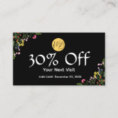 ワイルドフラワーモダンレストランQrコードメニューと 割引カード (正面)