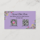 ワイルドフラワーモダンレストランQrコードメニューと 割引カード (裏面)