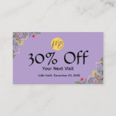 ワイルドフラワーモダンレストランQrコードメニューと 割引カード (正面)