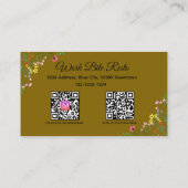 ワイルドフラワーモダンレストランQrコードメニューと 割引カード (裏面)