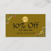 ワイルドフラワーモダンレストランQrコードメニューと 割引カード (正面)