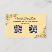 ワイルドフラワーモダンレストランQrコードメニューと 割引カード (裏面)