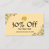 ワイルドフラワーモダンレストランQrコードメニューと 割引カード (正面)