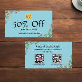 ワイルドフラワーモダンレストランQrコードメニューと 割引カード