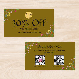 ワイルドフラワーモダンレストランQrコードメニューと 割引カード