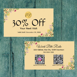 ワイルドフラワーモダンレストランQrコードメニューと 割引カード