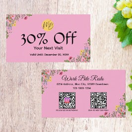 ワイルドフラワーモダンレストランQrコードメニューと 割引カード