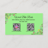 ワイルドフラワーモダンレストランQrコードメニューと 割引カード (裏面)