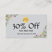 ワイルドフラワーモダンレストランQrコードメニューと 割引カード (正面)