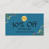 ワイルドフラワーモダンレストランQrコードメニューと 割引カード (正面)