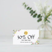 ワイルドフラワーモダンレストランQrコードメニューと 割引カード (スタンド正面)