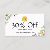 ワイルドフラワーモダンレストランQrコードメニューと 割引カード (正面)