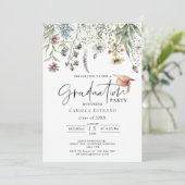 ワイルドフラワーモダン写真卒業パーティー 招待状 (スタンド正面)