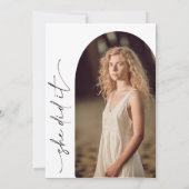 ワイルドフラワーモダン写真卒業パーティー 招待状 (裏面)