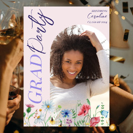 ワイルドフラワーモダン卒業パーティー2025アーチフォト 招待状